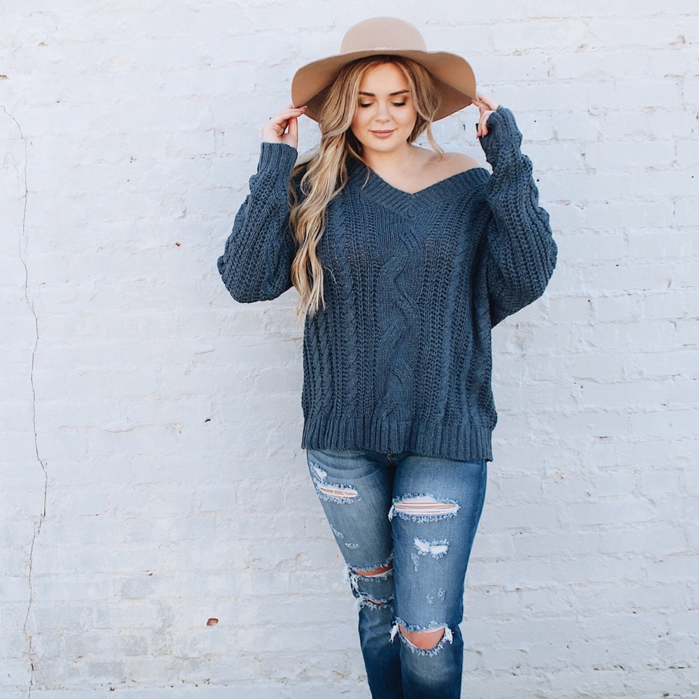 Cable knit sweater